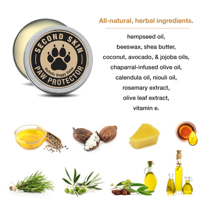 All-natural, herbal ingredients | Second Skin Paw Protector Holistic Doggy Salve